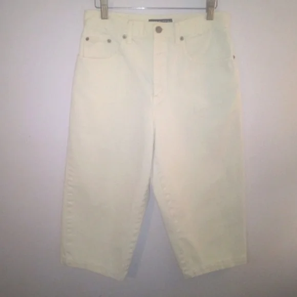 Khaki Denim Halston Jeanswear Cropped Pants Capri Jeans Sz 6 - Picture 4 of 15